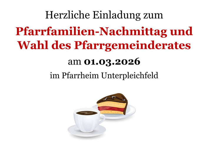 Das ist der Kopf des Einladungsplakats zum Pfarrfamiliennachmittag