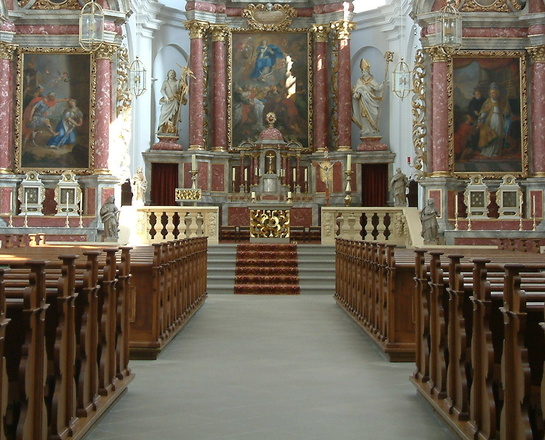 Innenansicht der Wallfahrtskirche Fährbrück